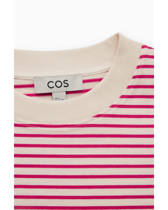 COS Regular-fit Heavyweight T-shirt Pink / White