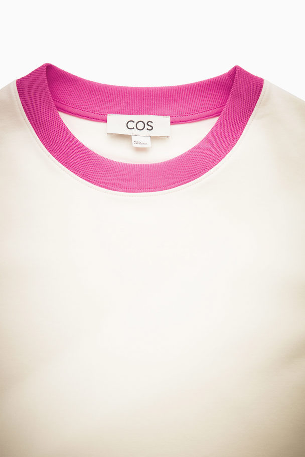 COS Regular-fit Heavyweight T-shirt Beige / Pink