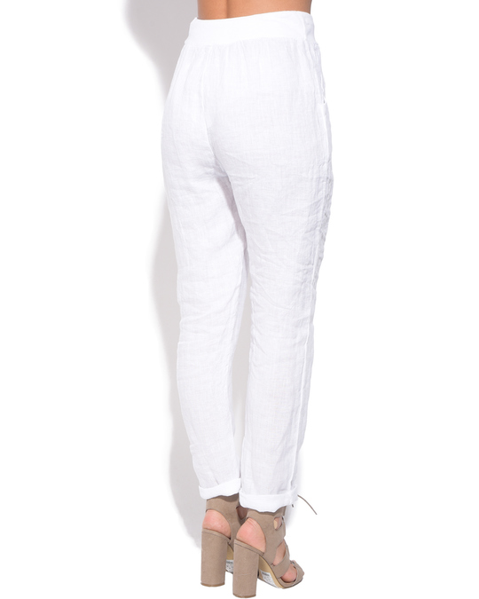 Le Jardin du Lin Fluid Fitted Cut Pant With Pockets And Drawstring