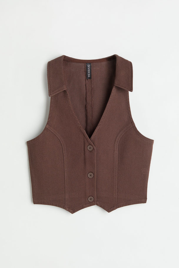 H&M Suit Waistcoat Dark Brown
