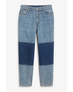 Taiki Blå Jeans Med Høj Talje Og Farveblok Blå Farveblok