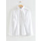 Skjorte Med Smal Talje Og Skulpturerede Skuldre Hvid