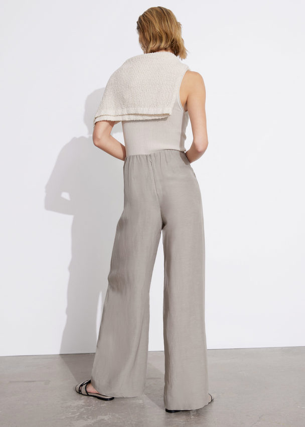 & Other Stories Wide Trousers Light Grey