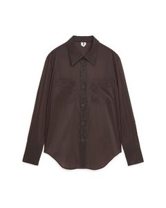 Organza Silk Shirt Dark Brown