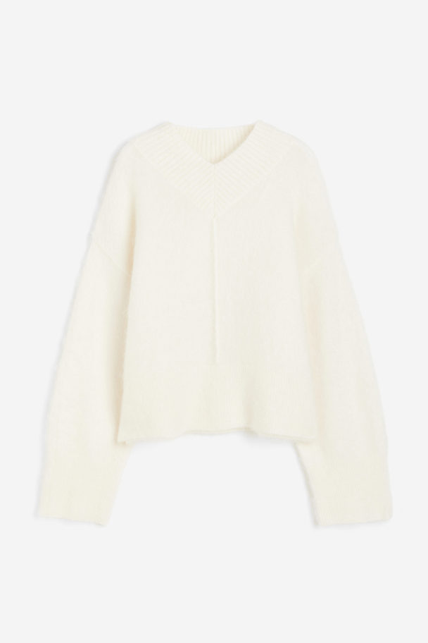 H&M Oversize-Pullover aus Mohairmix Cremefarben