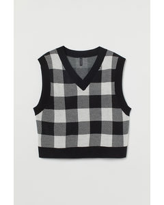 H&m+ Sweater Vest Black/checked