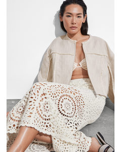 Crocheted Midi Skirt White