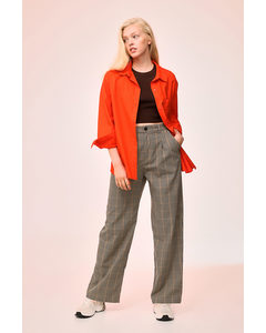 Wide Trousers Beige/checked