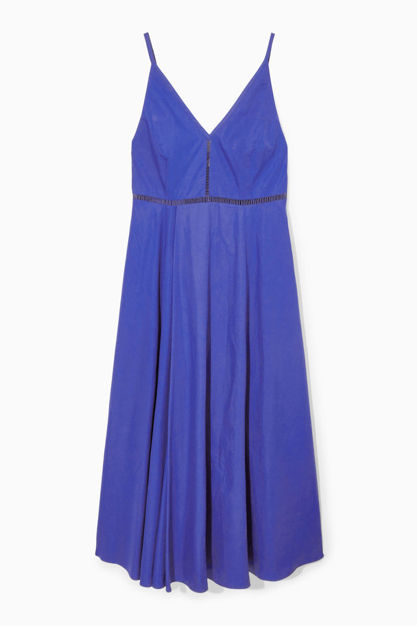 COS V-neck Midi Slip Dress Blue