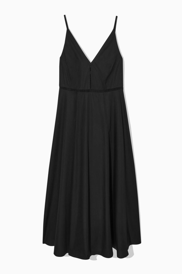 COS V-neck Midi Slip Dress Black