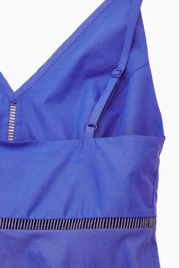 COS V-neck Midi Slip Dress Blue