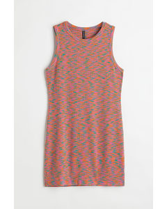 H&m+ Rib-knit Dress Pink/patterned