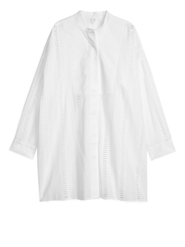 ARKET Embroidered Poplin Shirt White