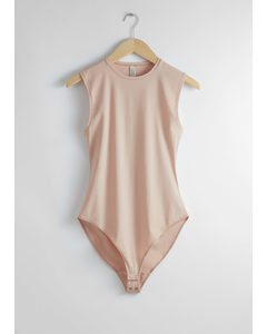 Figurnära Ärmlös Body Beige