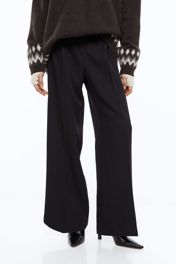 H&M Wide Trousers Black