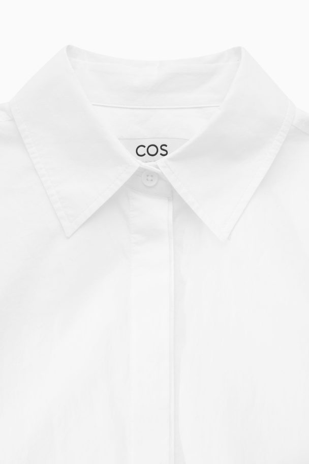COS Stilren Skjorta Med Dold Knappslå Vit