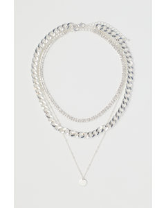 2-pack Necklaces Silver-coloured