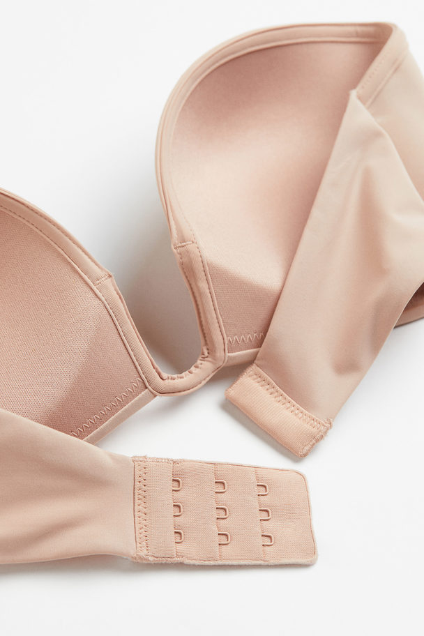 H&M Balconette-BH aus Jersey mit Push-up Hellbeige