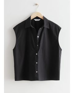 Boxy Sleeveless Shirt Black