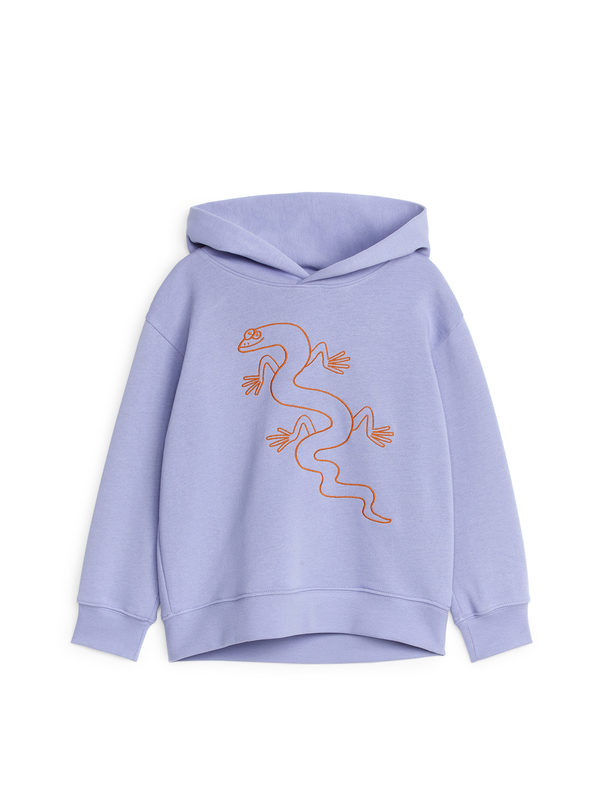 ARKET Embroidered Hoodie Lilac