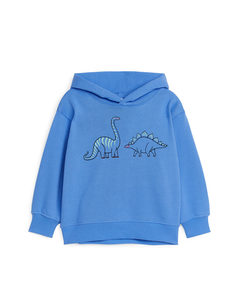 Embroidered Hoodie Blue/dinosaurs
