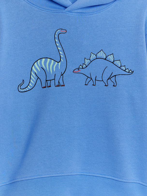 ARKET Kapuzenpullover mit Stickerei Blau/Dinosaurier