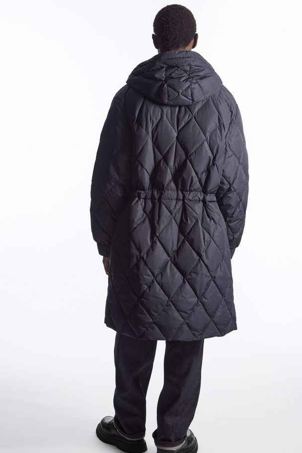 COS Diamond-quilted Padded Parka Navy