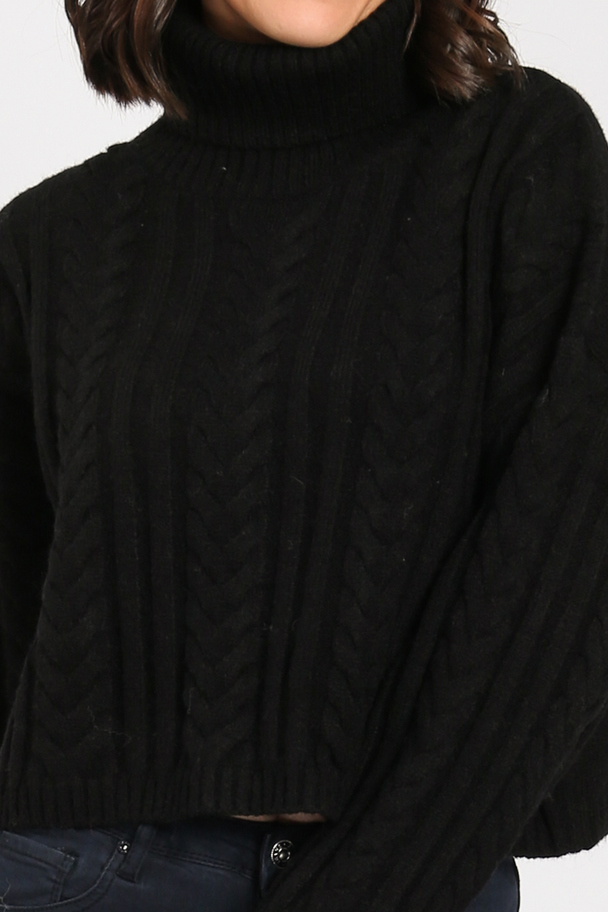William de Faye Fancy Knit Turtleneck Sweater