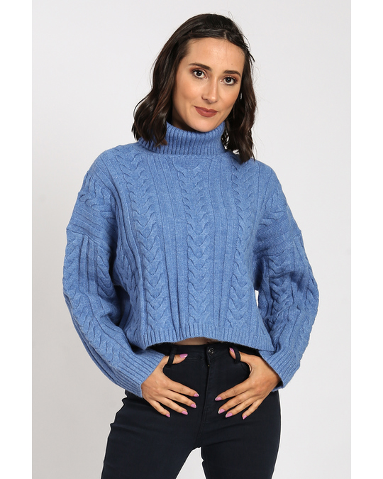 William de Faye Fancy Knit Turtleneck Sweater