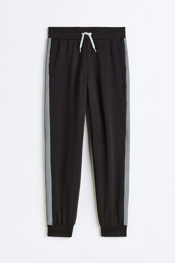 H&M Sports Joggers With Reflective Panels Black