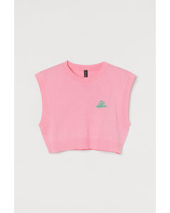 Knitted Cropped Top Light Pink/los Angeles