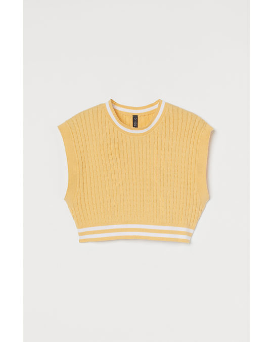 H&M Knitted Cropped Top Yellow