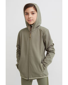 Hooded Fleece Jacket Khaki Green