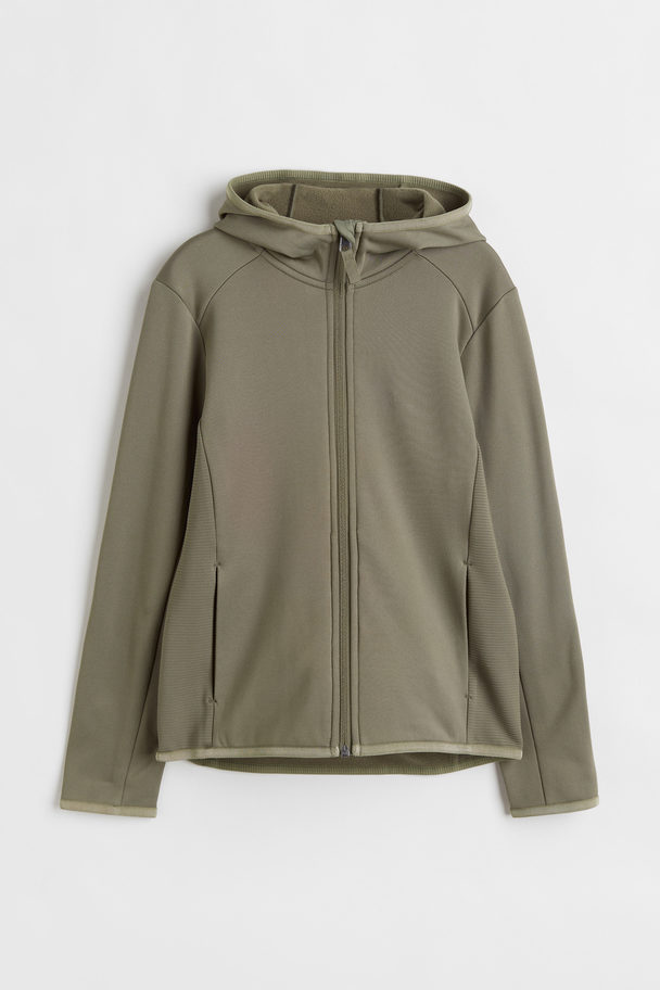 H&M Capuchonjack Van Fleece Kakigroen