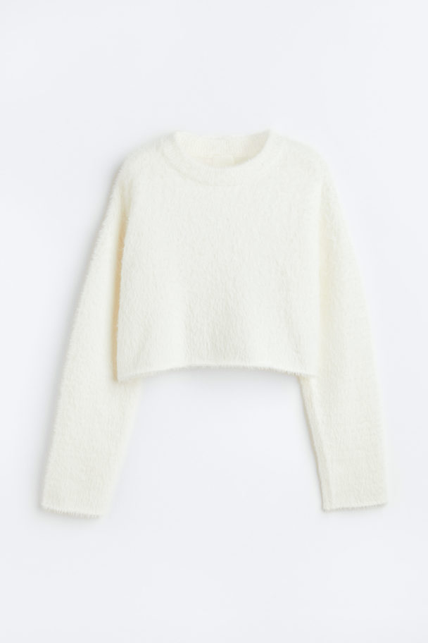 H&M Flauschiger Pullover Weiß