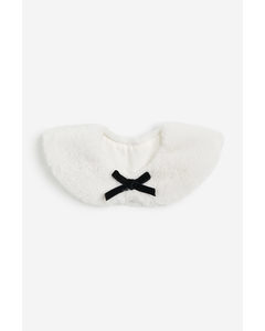 Bow-detail Fluffy Collar White/bow