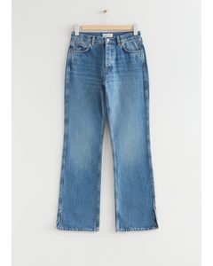 Split Bootcut Jeans Light Blue