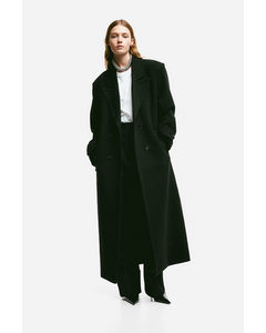 Zweireihiger Mantel Schwarz