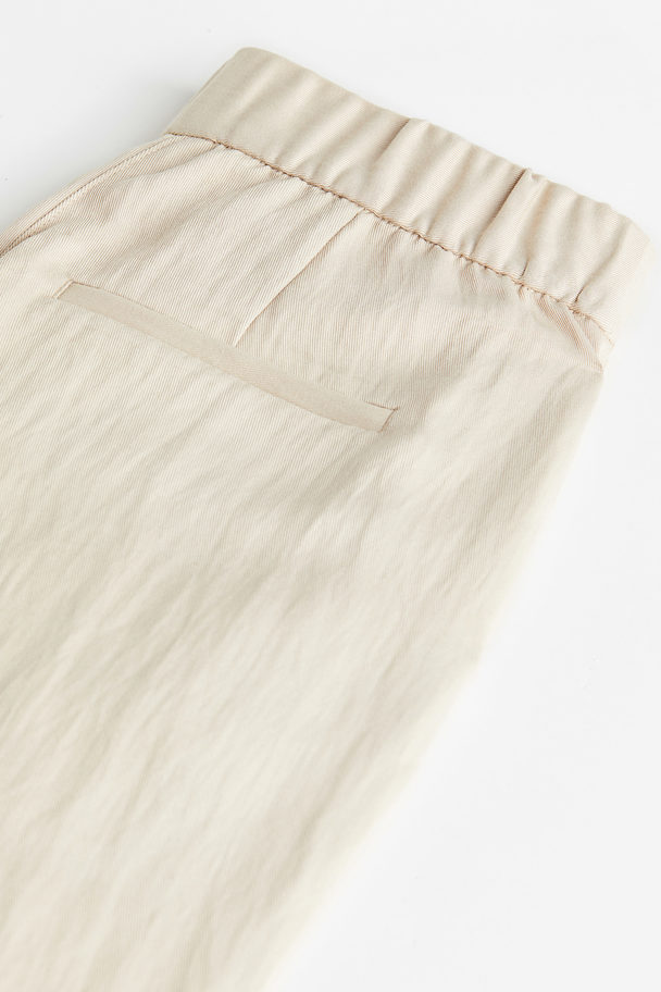 H&M Flared Viscose Trousers Light Beige