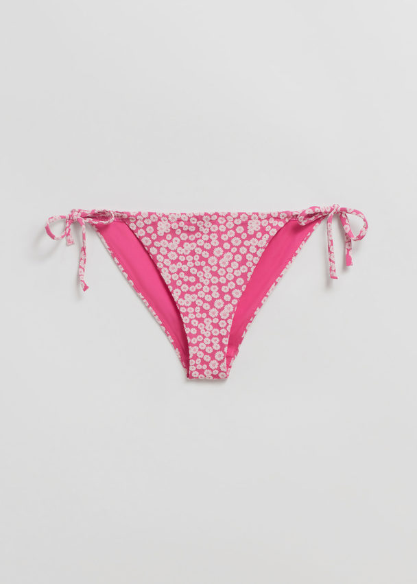 & Other Stories Strukturierte Bikinihose zum Binden Fuchsia