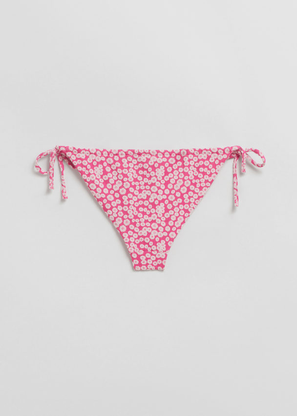 & Other Stories Strukturierte Bikinihose zum Binden Fuchsia