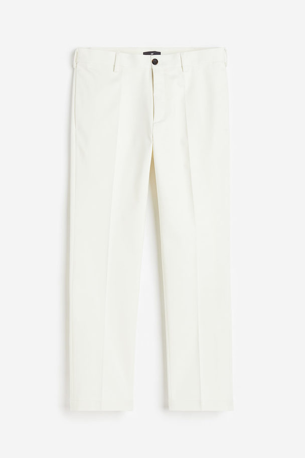 H&M Hose mit Bügelfalten in Regular Fit Weiß