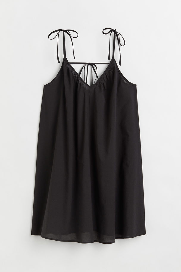 H&M Minikleid mit V-Ausschnitt Schwarz