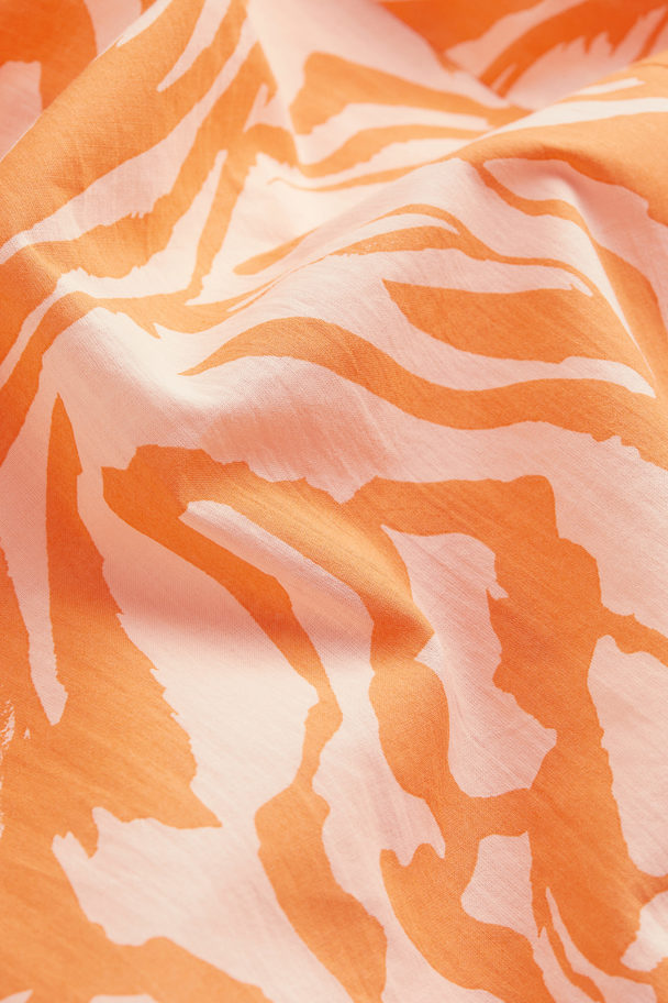 H&M Minikjole Med V-udskæring Orange/zebramønstret