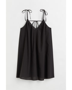 V-neck Mini Dress Black