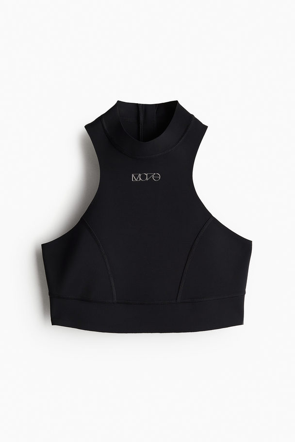 H&M Sport-Bikinitop aus Scuba Schwarz