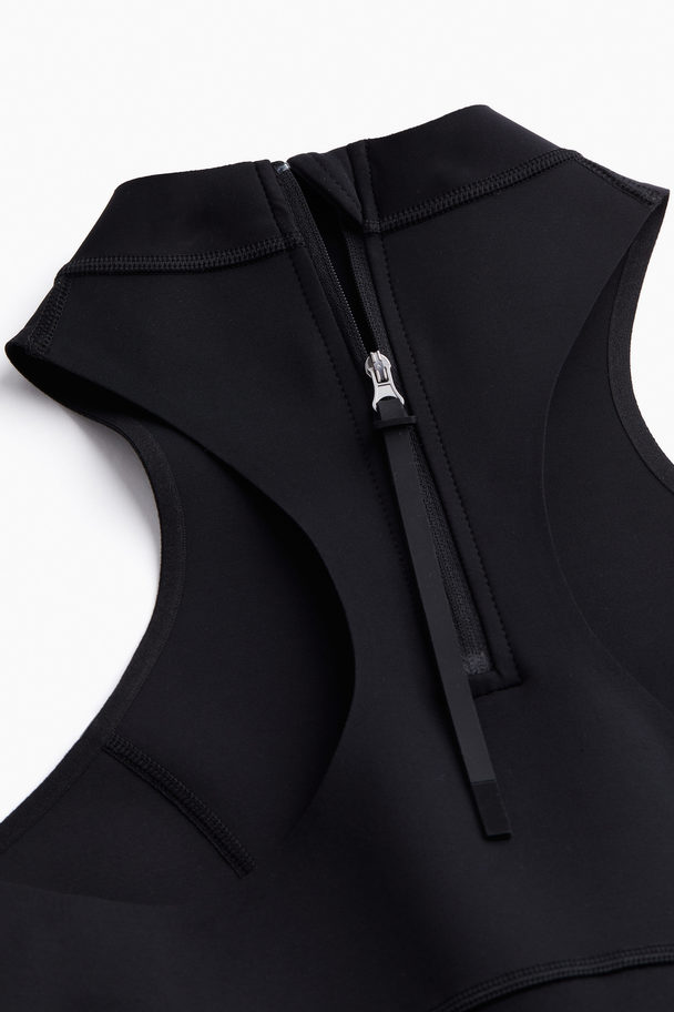 H&M Sport-Bikinitop aus Scuba Schwarz