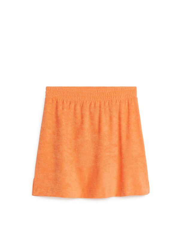 ARKET Cotton Towelling Skirt Orange