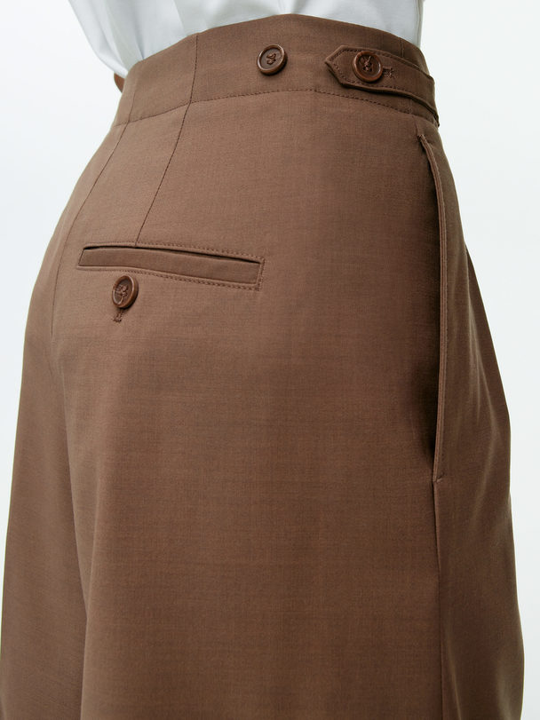 ARKET Relaxed Wool-blend Trousers Brown