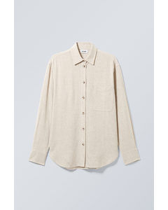 Relaxed Linen Mix Shirt Ecru